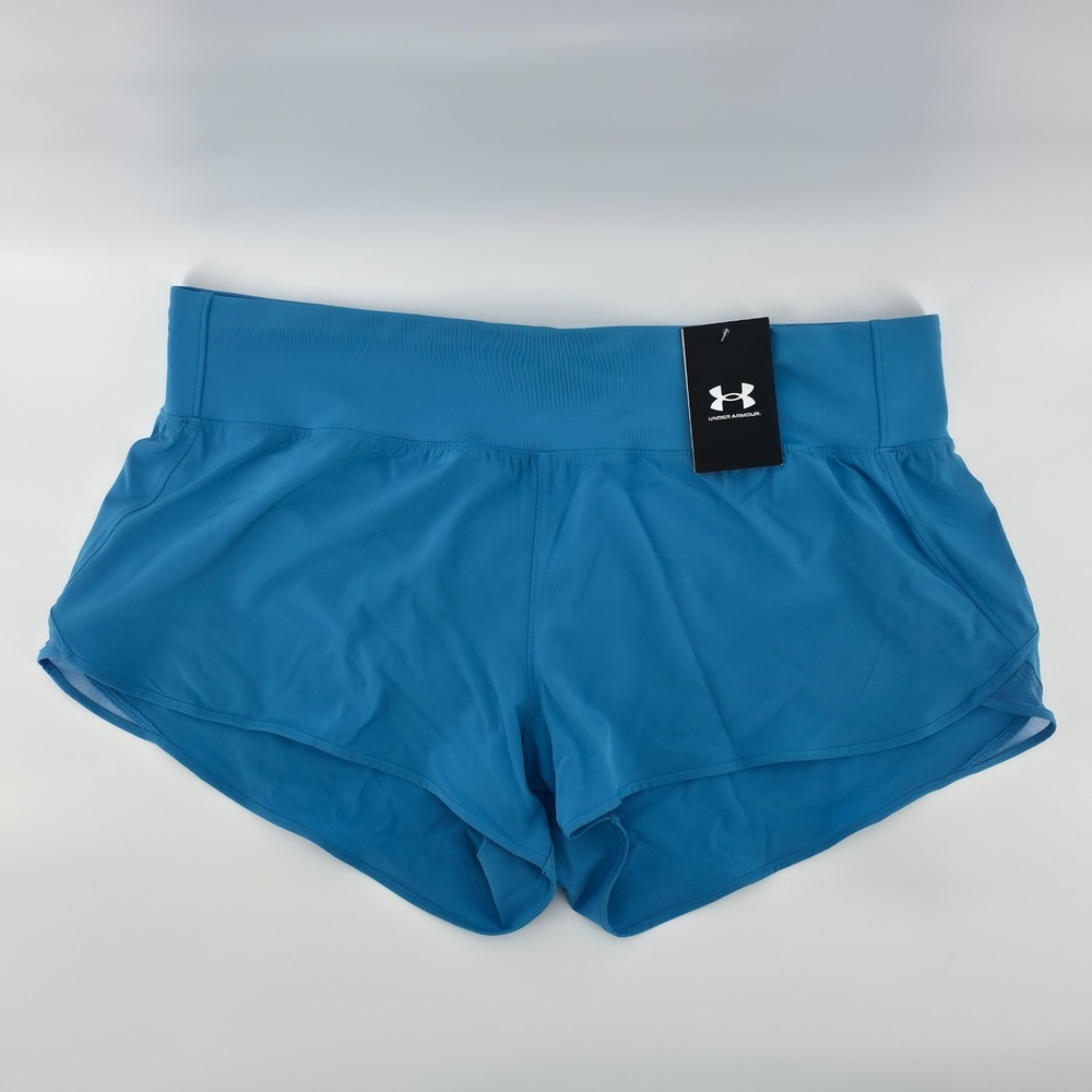 Under Armour UA Launch Pro Shorts Womens XL 3"‎ Running Brief Lined Baby Blue